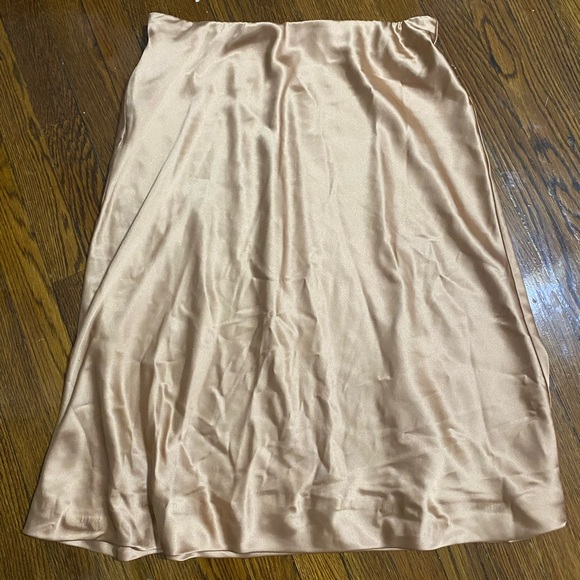 Gold satin midi skirt - Picture 1 of 3